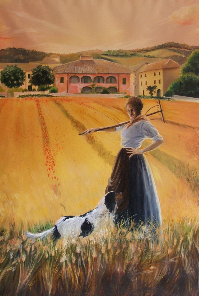 Alla sera al ritorno dai campi - Olio su tela 70x100