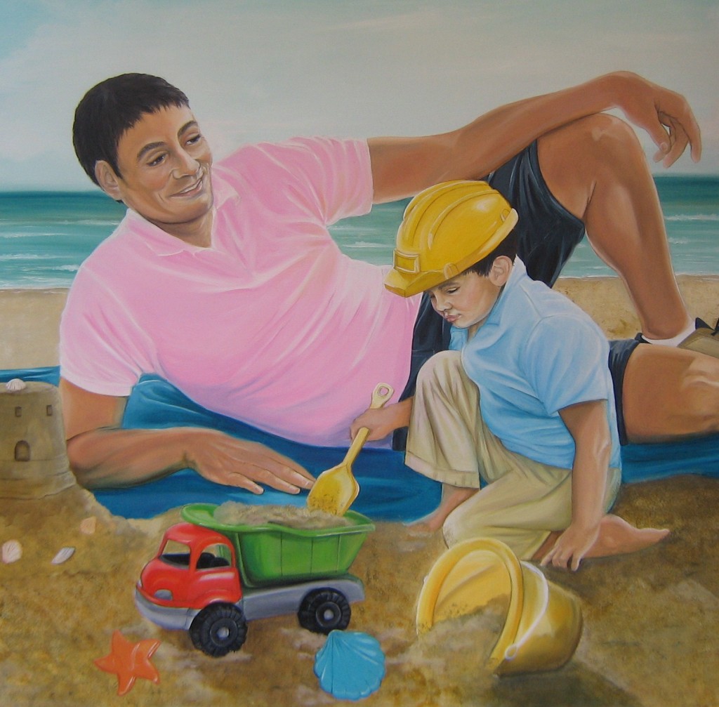 Costruendo insieme un futuro sicuro -Olio e acrilico su tela cm 100x120