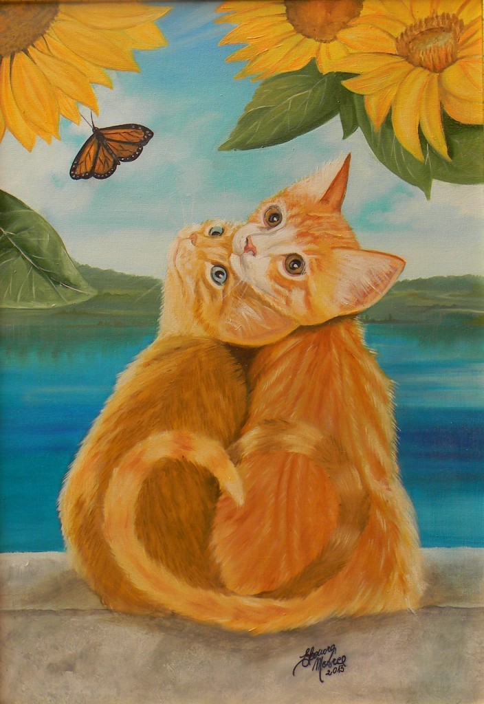 Innamorati - olio su cartone telato cm 40x50