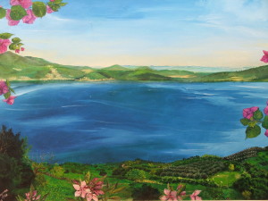 Lago - Olio su cartone telato cm 40x50