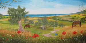 Mediterraneo - Olio su tela cm 60x120