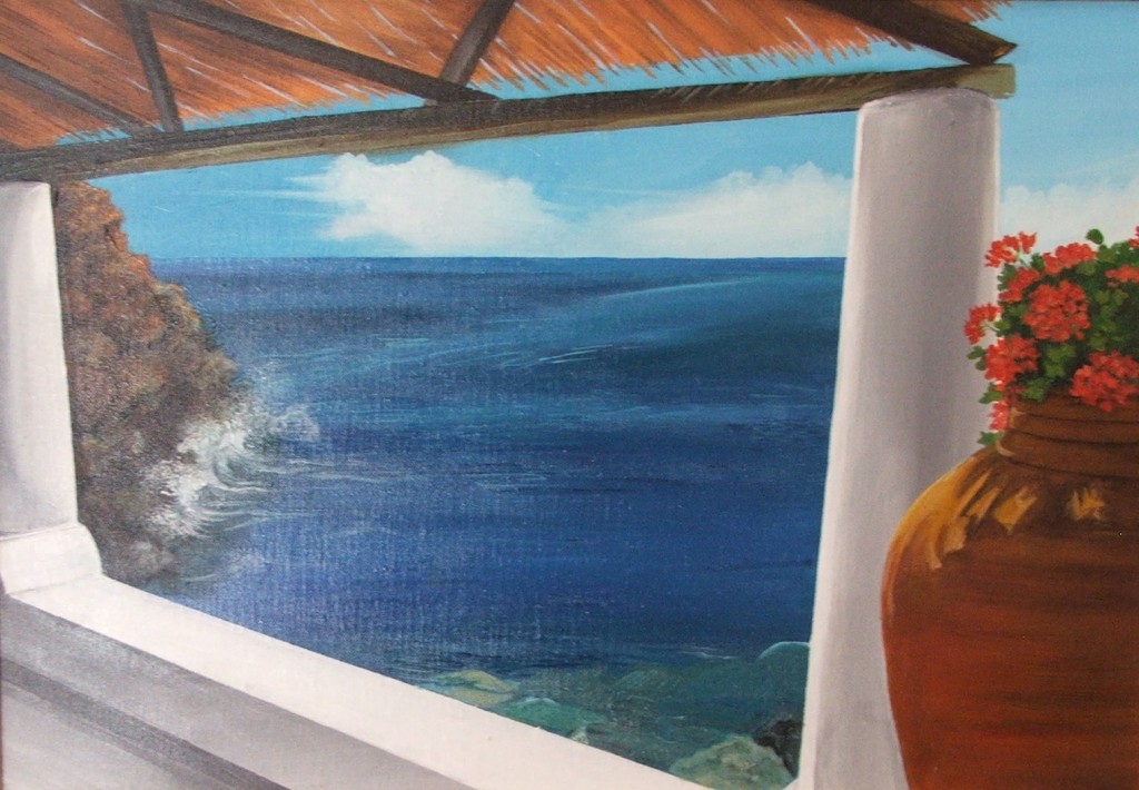 Panarea - olio su cartone telato cm 40x50