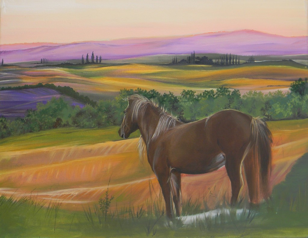 Romantico Tramonto - Olio su tela cm 20x30