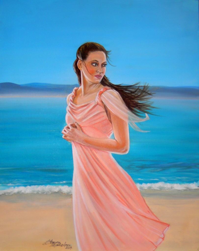 Sulla spiaggia(aspettando te)- Olio su cartone telato cm40x50