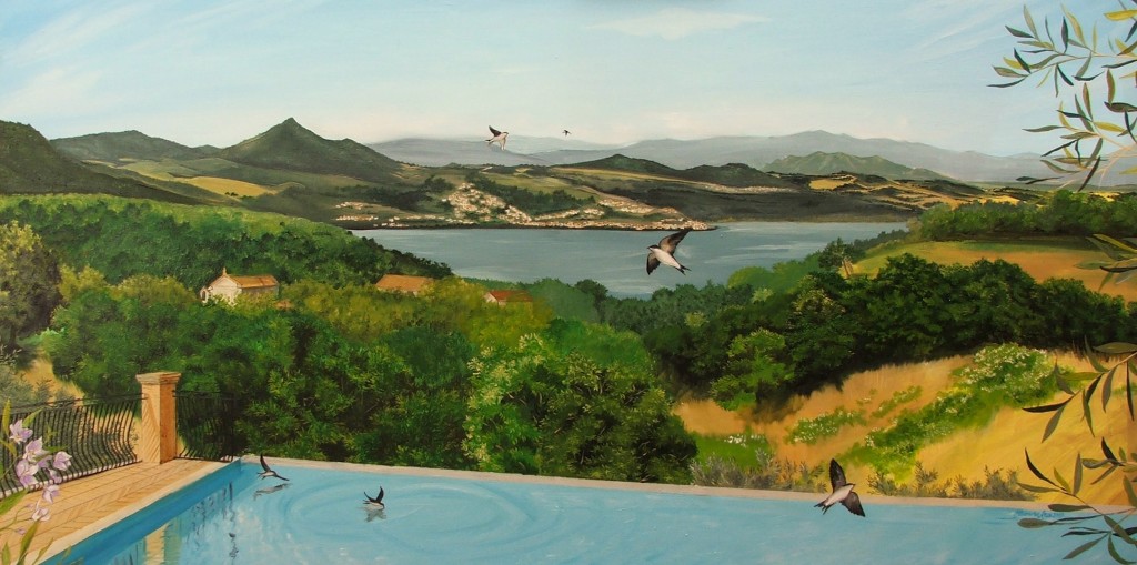 Villa Medici - Olio su tela cm 60x120