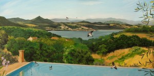 Villa Medici - Olio su tela cm 60x120