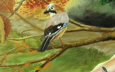 Ofelia- particolare ghiandaia